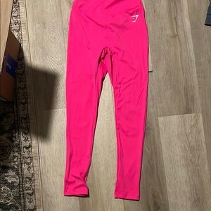 Vibrant Hot Pink Full-Length Athletic Leggings